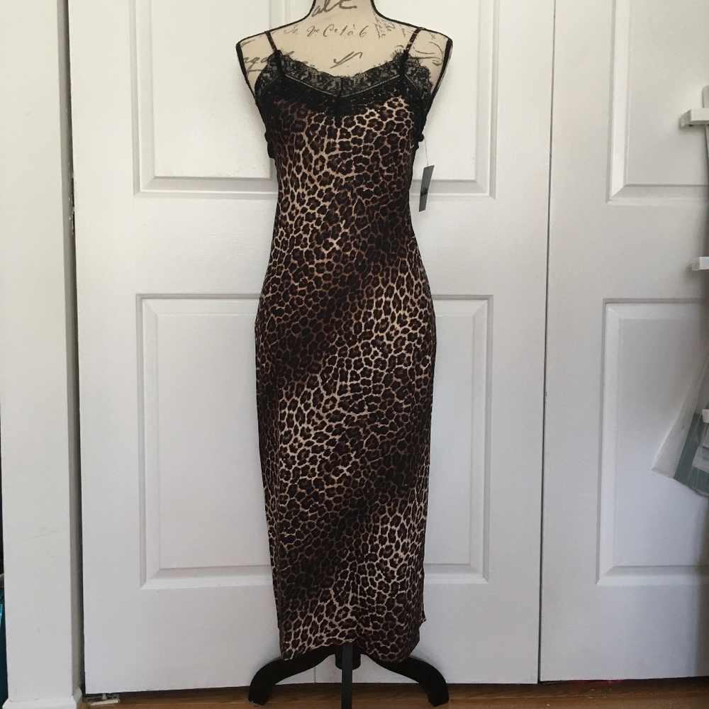 NWT! Cute Slip Dress w/ Leopard Print by Vylette